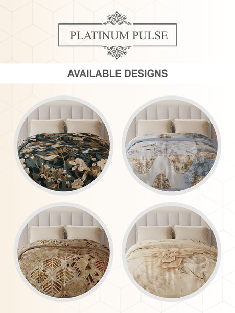 Platinum Pulse 1000 GSM Multicolor Floral Print 3 Ply Double Premium Mink Blanket (Size - 2.20 m x 2.40 m)