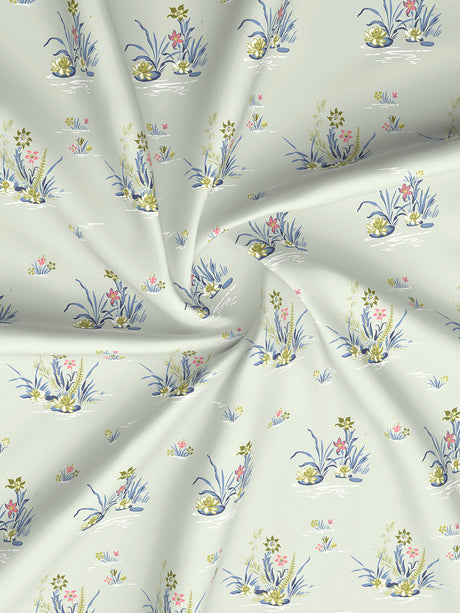 Embrace 100% Cotton 152 TC White & Blue Floral Double Bedsheet with 2 Pillow Covers