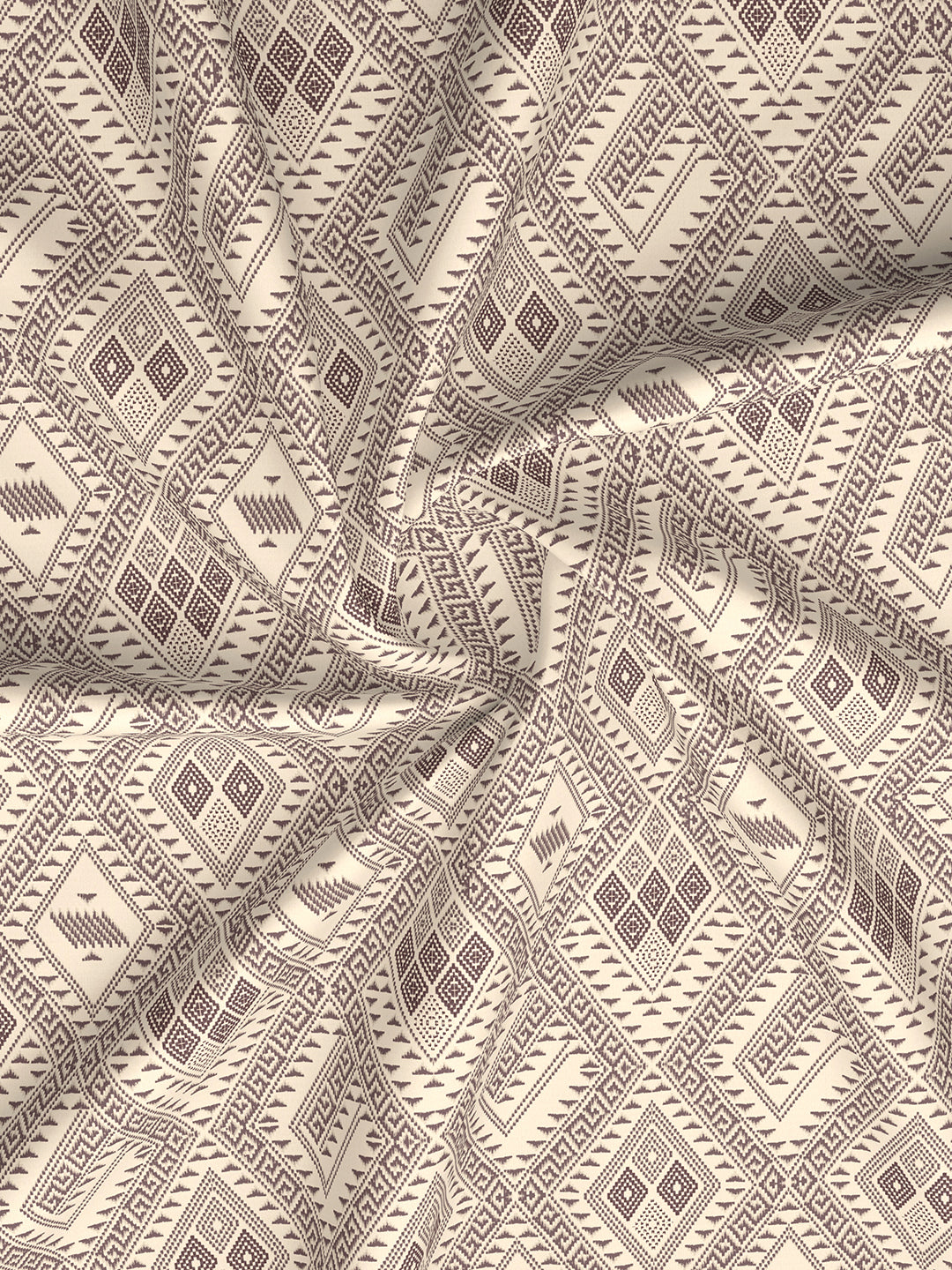 Embrace 100% Cotton 152 TC Brown Geometrical Print Double Bedsheet with 2 Pillow Covers