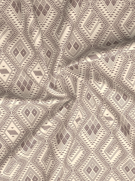 Embrace 100% Cotton 152 TC Brown Geometrical Print Double Bedsheet with 2 Pillow Covers