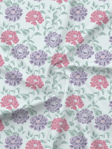 Embrace 100% Cotton 152 TC Blue Floral King Bedsheet with 2 Pillow Covers