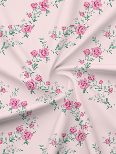 Embrace 100% Cotton 152 TC Pink Floral King Bedsheet with 2 Pillow Covers