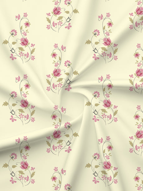 Embrace 100% Cotton 152 TC Yellow Floral King Bedsheet with 2 Pillow Covers