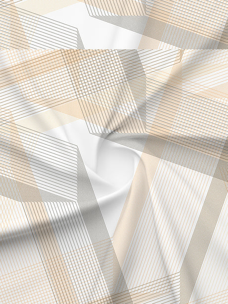 Embrace 100% Cotton 152 TC Beige Stripes King Bedsheet with 2 Pillow Covers