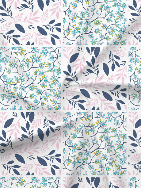 Embrace 100% Cotton 152 TC Blue & Pink Floral King Bedsheet with 2 Pillow Covers