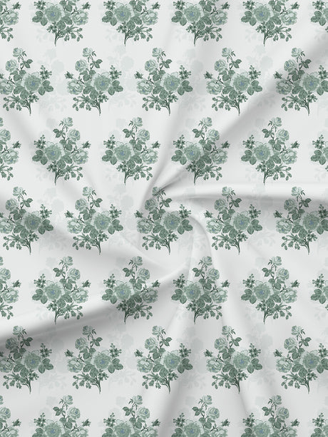 Embrace 100% Cotton 152 TC Green Floral King Bedsheet with 2 Pillow Covers