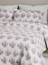 Embrace 100% Cotton 152 TC Grey Floral King Bedsheet with 2 Pillow Covers
