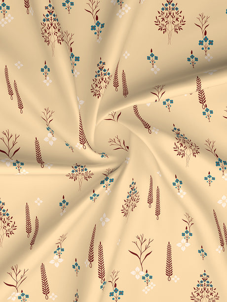 Valatia 100% Cotton 200 TC Karigari Printed Double Bedsheet with 2 Pillow Covers - Yellow