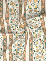 Valatia 100% Cotton 200 TC Karigari Printed Single Bedsheet with 1 Pillow Cover - Yellow & White