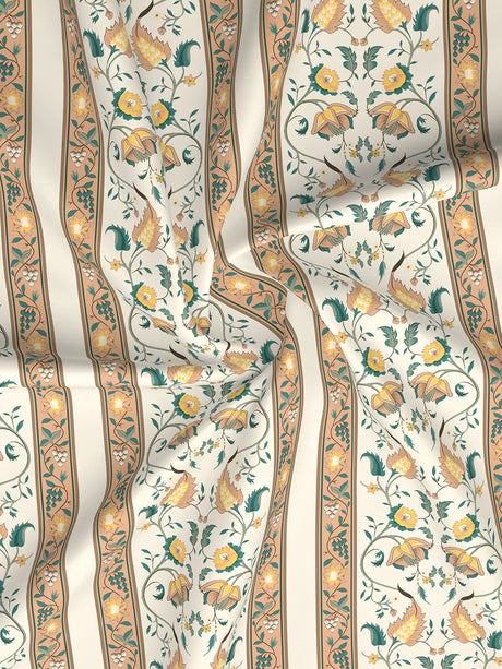 Valatia 100% Cotton 200 TC Karigari Printed Single Bedsheet with 1 Pillow Cover - Yellow & White
