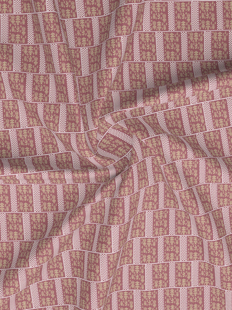 Valatia 100% Cotton 200 TC Karigari Printed Single Bedsheet with 1 Pillow Cover - Pink