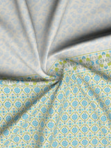 Valatia Gypsy 100% Cotton 200 TC Ethnic Print Fitted King Bedsheet with 2 Pillow Covers - Blue