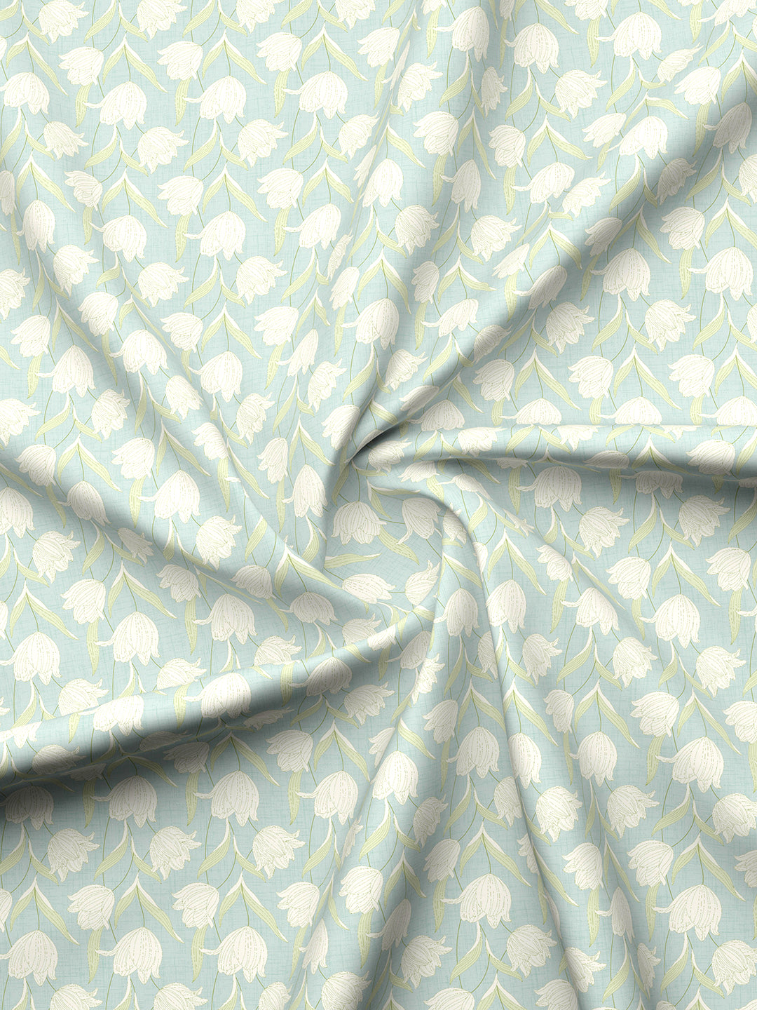 Valatia 100% Cotton 200 TC Blue & White Floral King Bedsheet with 2 Pillow Covers