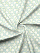 Valatia 100% Cotton 200 TC Blue & White Floral King Bedsheet with 2 Pillow Covers
