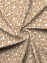 Valatia 100% Cotton 200 TC Brown Floral King Bedsheet with 2 Pillow Covers