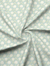 Valatia 100% Cotton 200 TC Grey & White Floral King Fitted Bedsheet with 2 Pillow Covers