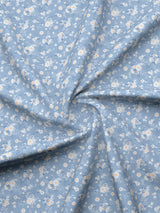 Valatia 100% Cotton 200 TC Blue Floral King Fitted Bedsheet with 2 Pillow Covers