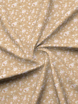 Valatia 100% Cotton 200 TC Brown Floral King Fitted Bedsheet with 2 Pillow Covers