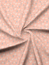 Valatia 100% Cotton 200 TC Peach Floral King Fitted Bedsheet with 2 Pillow Covers
