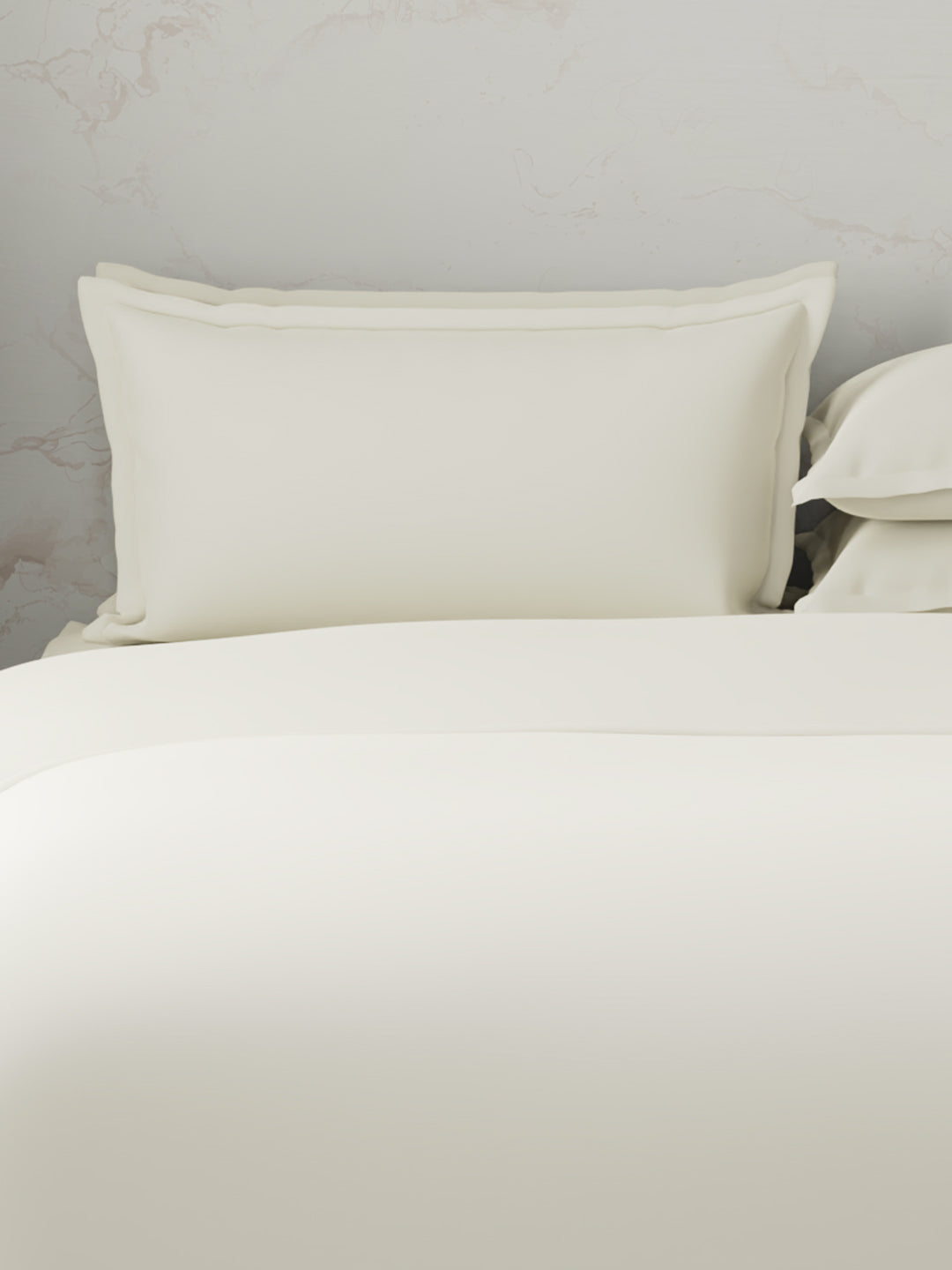 100% Cotton, 300 TC | King Size Bedding Set | 1 Bedsheet with 1 Duvet Cover & 4 Pillow Covers | Emblem Collection - White