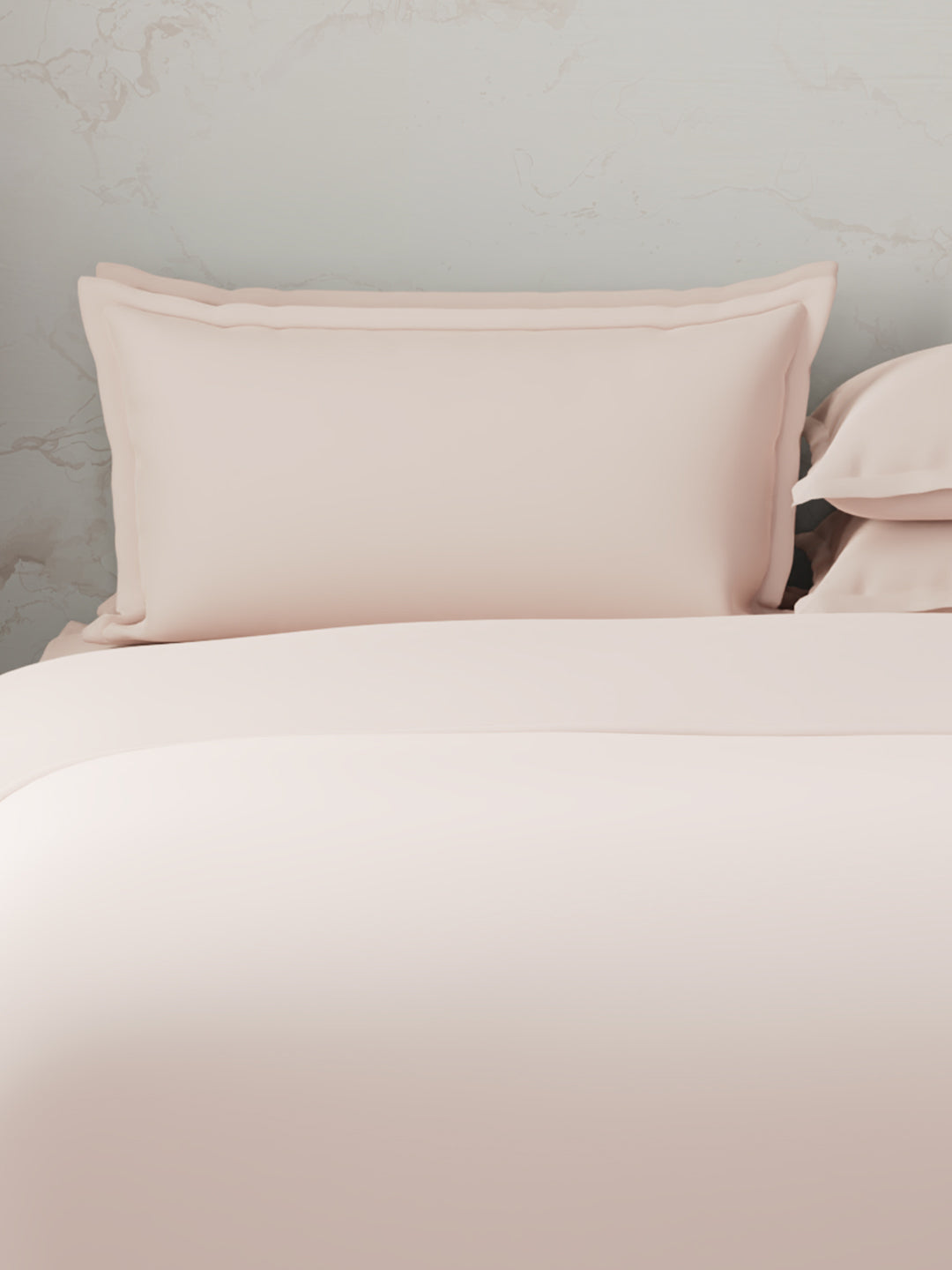 100% Cotton, 300 TC | King Size Bedding Set | 1 Bedsheet with 1 Duvet Cover & 4 Pillow Covers | Emblem Collection - Pink