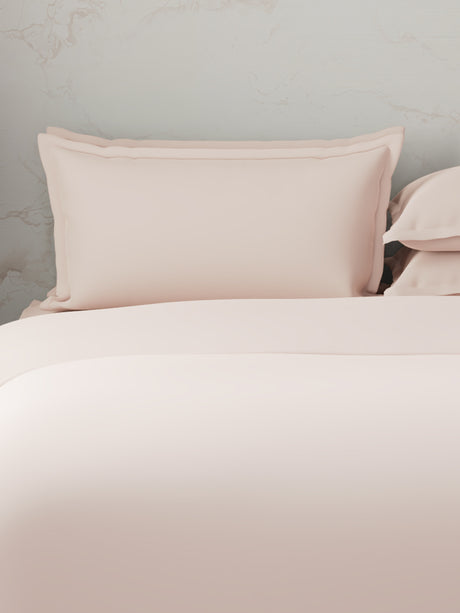 100% Cotton, 300 TC | King Size Bedding Set | 1 Bedsheet with 1 Duvet Cover & 4 Pillow Covers | Emblem Collection - Pink
