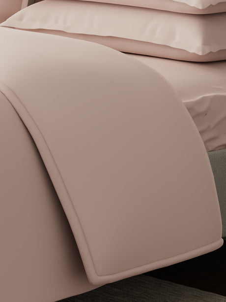 100% Cotton, 300 TC | King Size Bedding Set | 1 Bedsheet with 1 Duvet Cover & 4 Pillow Covers | Emblem Collection - Pink