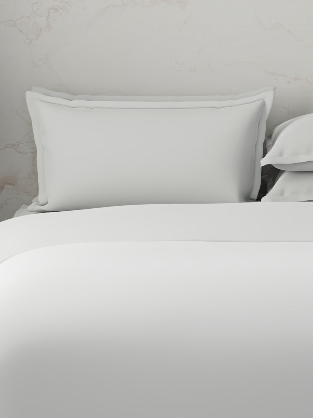 100% Cotton, 300 TC | King Size Bedding Set | 1 Bedsheet with 1 Duvet Cover & 4 Pillow Covers | Emblem Collection - White