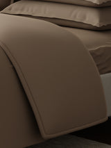 100% Cotton, 300 TC | King Size Bedding Set | 1 Bedsheet with 1 Duvet Cover & 4 Pillow Covers | Emblem Collection - Brown