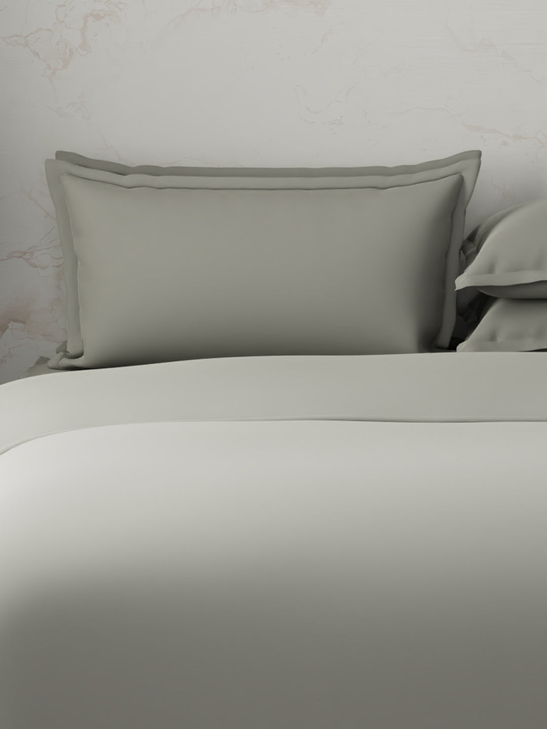 100% Cotton, 300 TC | King Size Bedding Set | 1 Bedsheet with 1 Duvet Cover & 4 Pillow Covers | Emblem Collection - Grey