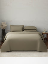 100% Cotton, 300 TC | King Size Bedding Set | 1 Bedsheet with 1 Duvet Cover & 4 Pillow Covers | Emblem Collection - Green