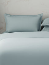 100% Cotton, 300 TC | King Size Bedding Set | 1 Bedsheet with 1 Duvet Cover & 4 Pillow Covers | Emblem Collection - Blue