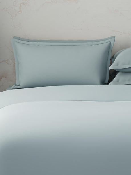 100% Cotton, 300 TC | King Size Bedding Set | 1 Bedsheet with 1 Duvet Cover & 4 Pillow Covers | Emblem Collection - Blue