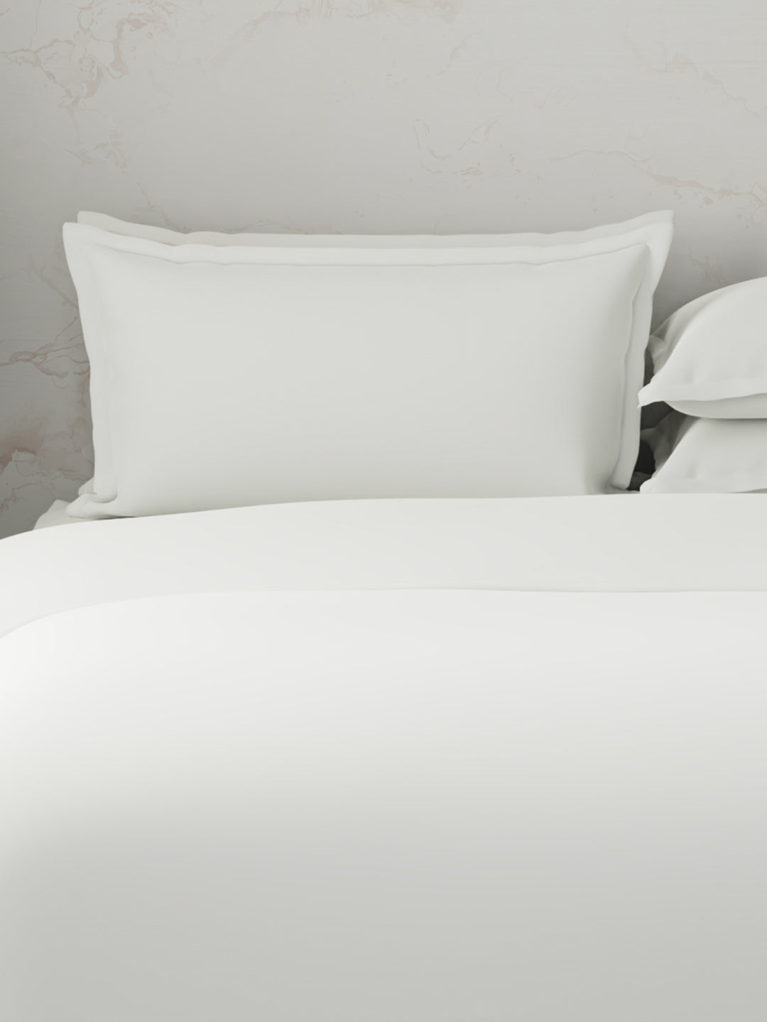 100% Cotton, 300 TC | King Size Bedding Set | 1 Bedsheet with 1 Duvet Cover & 4 Pillow Covers | Emblem Collection - White