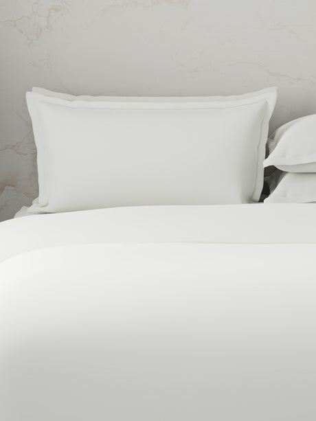 100% Cotton, 300 TC | King Size Bedding Set | 1 Bedsheet with 1 Duvet Cover & 4 Pillow Covers | Emblem Collection - White