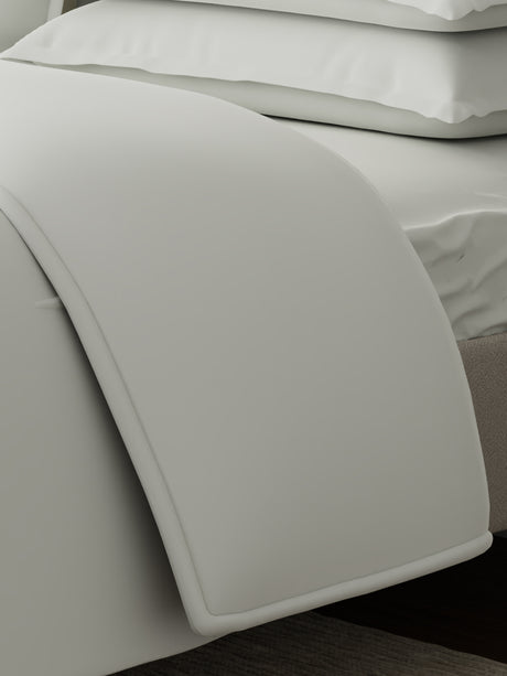 100% Cotton, 300 TC | King Size Bedding Set | 1 Bedsheet with 1 Duvet Cover & 4 Pillow Covers | Emblem Collection - White