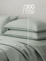 100% Cotton 300 TC | King Dyed Bedsheet with 4 Pillow Covers | Emblem Collection - Grey