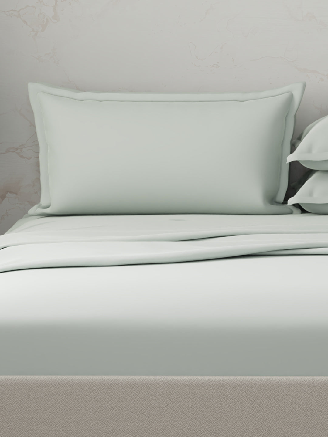100% Cotton 300 TC | King Dyed Bedsheet with 4 Pillow Covers | Emblem Collection - Grey