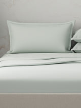 100% Cotton 300 TC | King Dyed Bedsheet with 4 Pillow Covers | Emblem Collection - Grey