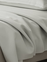100% Cotton 300 TC | King Dyed Bedsheet with 4 Pillow Covers | Emblem Collection - White